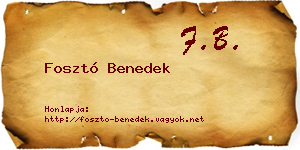Fosztó Benedek névjegykártya